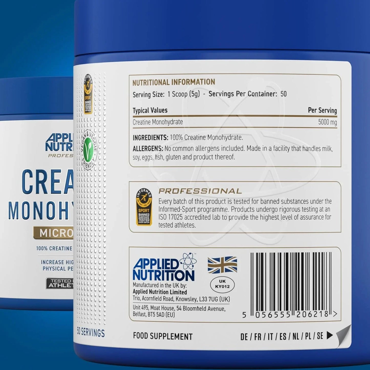 Applied Nutrition - Flavoured Creatine Monohydrate 250g | Micronized Creatine Powder