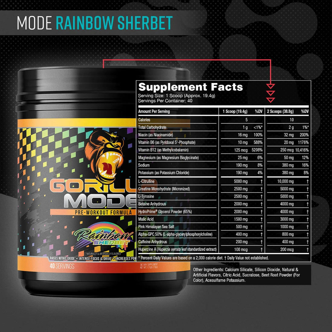 Gorilla Mind Gorilla Mode Pre-Workout - 40 Servings