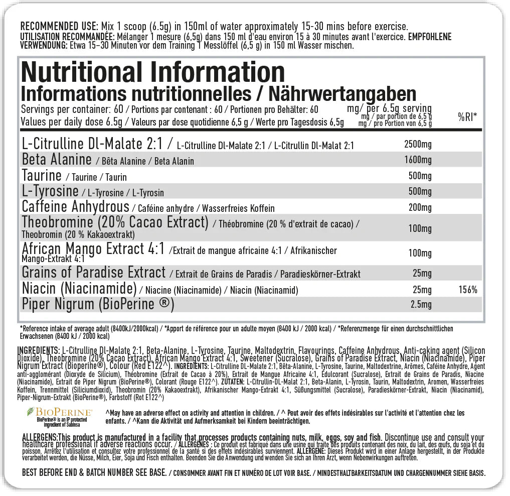 Per4m - Energy Pre Workout 60 Servings