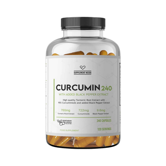 Supplement Needs - Curcumin & Black Pepper Extract 240 Capsules