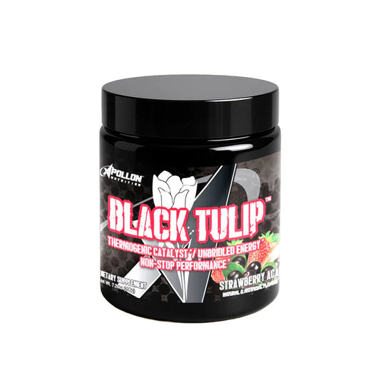 Apollon Nutrition Black Tulip supplement container on a white background