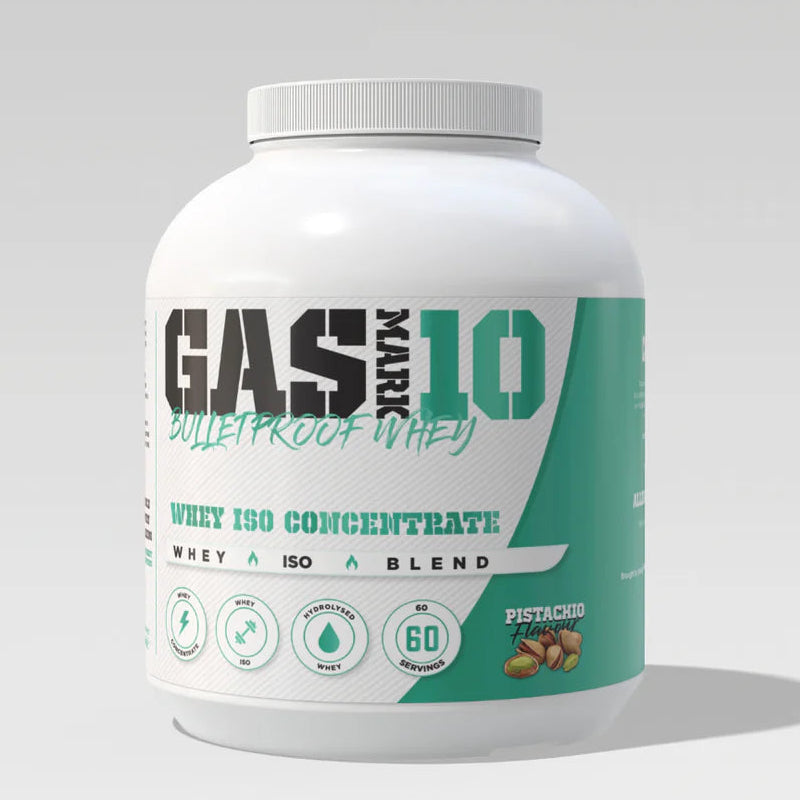BULLETPROOF WHEY - Pistachio flavor protein powder by GAS MARK 10