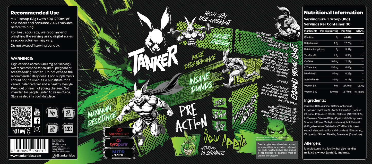 Tanker Labs – Tanker Pre-Action Pre-Workout (30 Servings)