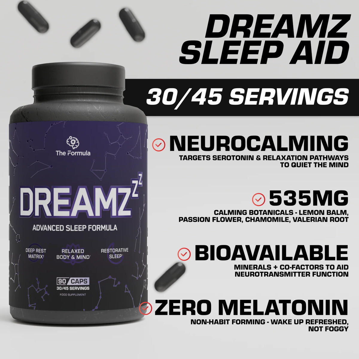 The Formula DREAMZ Night-Time Capsules - 90 Caps