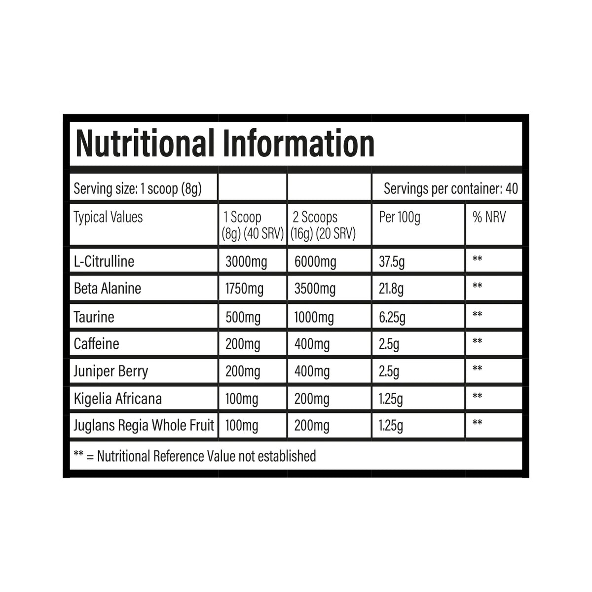 tbJP DNFM Pre-Workout – 20 Full / 40 Servings